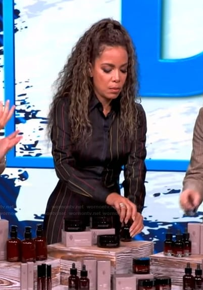 Sunny's black striped shirtdress on The View