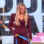 Suzie Bachman’s pinstripe top and pants on The View