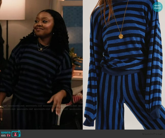 Suzie Kondi The Sifnos Sweatshirt in Terry worn by Janine Teagues (Quinta Brunson) on Abbott Elementary