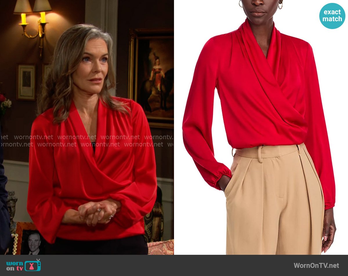 T Tahari Wrap Blouse worn by Diane Jenkins (Susan Walters) on The Young and the Restless