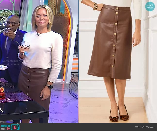 Talbots Faux Leather Skirt worn by Dylan Dreyer on Today