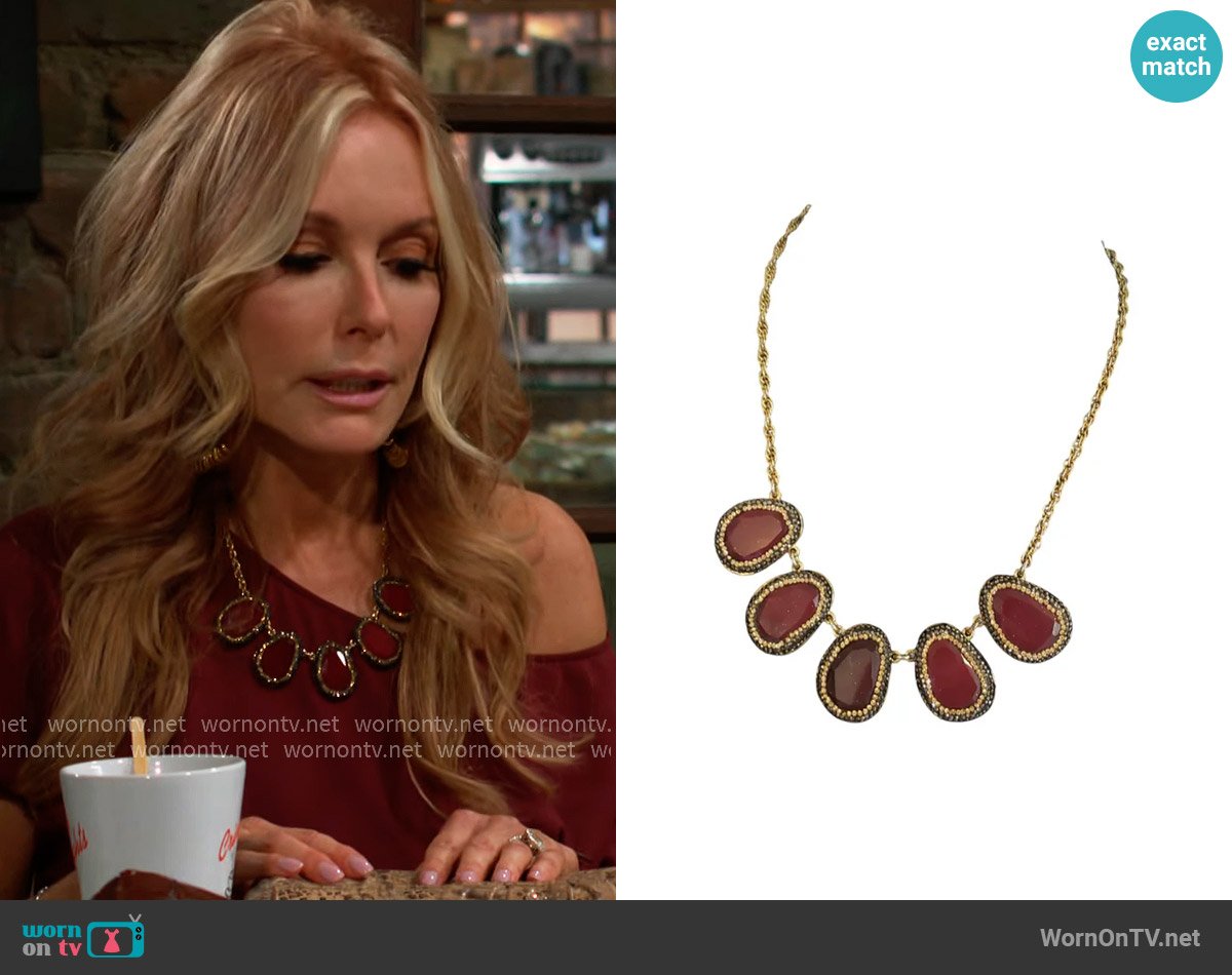 Talbots Stone Necklace worn by Lauren Fenmore (Tracey Bregman) on The Young and the Restless