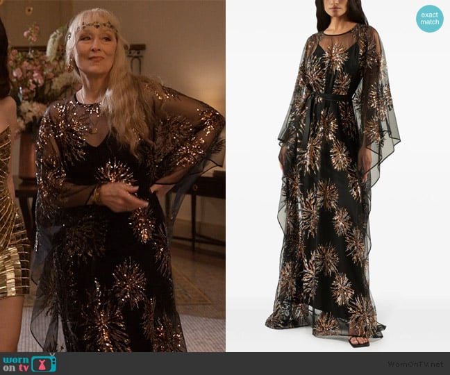 Taller Marmo Gran Soleil maxi dress worn by Loretta Durkin (Meryl Streep) on Only Murders in the Building