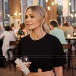 Tamra’s black ring detail top and pants on The Real Housewives of Orange County