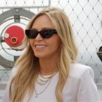 Tamra’s white padded shoulder top on The Real Housewives of Orange County