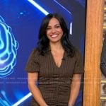 Dr. Tara Narula’s brown check gathered dress on Good Morning America