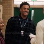 Tariq’s blue plaid sweater on Abbott Elementary