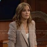 Taylor’s plaid blazer on The Bold and the Beautiful