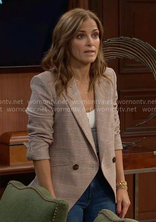Taylor's plaid blazer on The Bold and the Beautiful