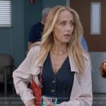 Teddy’s denim pleated dress on Greys Anatomy