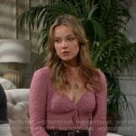Tessa’s pink textured top on The Young and the Restless