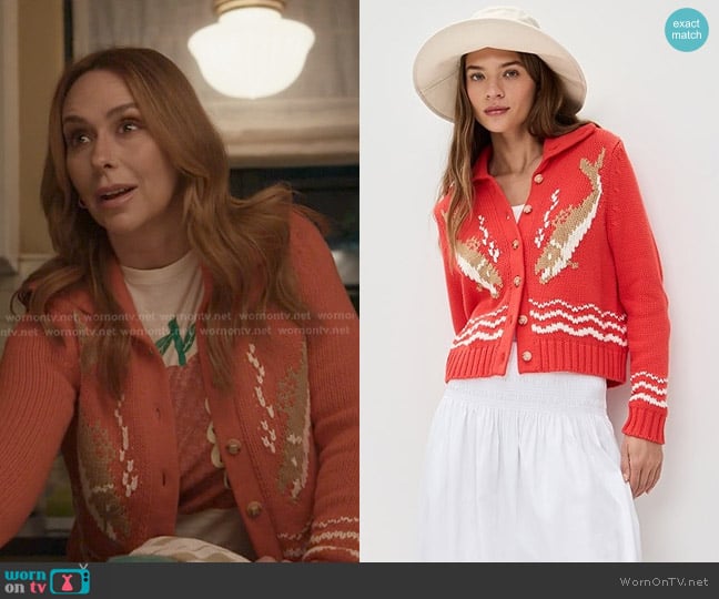 The Great. The Bass Cardigan in Hot Red worn by Maddie Kendall (Jennifer Love Hewitt) on 9-1-1