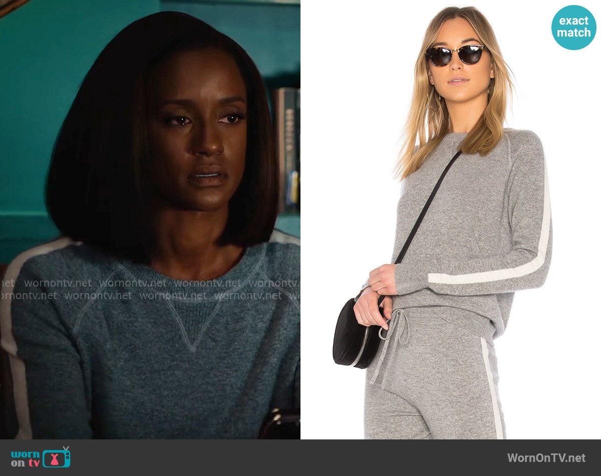 Theory Athletic Stripe Pullover Sweater worn by Olympia (Skye P. Marshall) on Matlock
