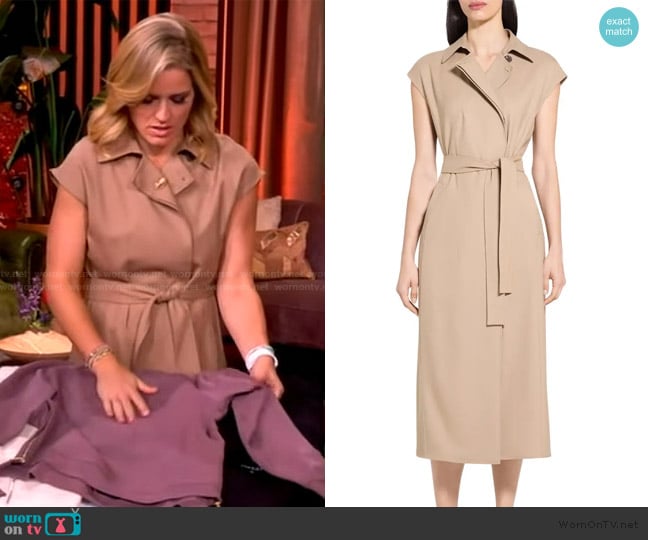 Theory Dolman Sleeve Trench Coat Midi Dress worn by Sara Haines on The View