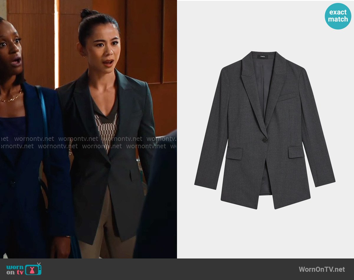 Theory Etiennette Wool Blazer worn by Sarah Franklin (Leah Lewis) on Matlock