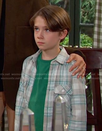 Thomas's grey plaid button down shirt on Days of our Lives