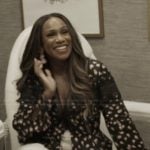 Tia’s floral lace inset blouse on The Real Housewives of Potomac