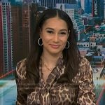 Morgan’s leopard tie neck blouse on NBC News Daily