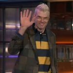 Timothy Simons’s check print blazer on The Kelly Clarkson Show