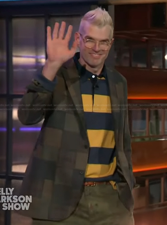 Timothy Simons’s check print blazer on The Kelly Clarkson Show