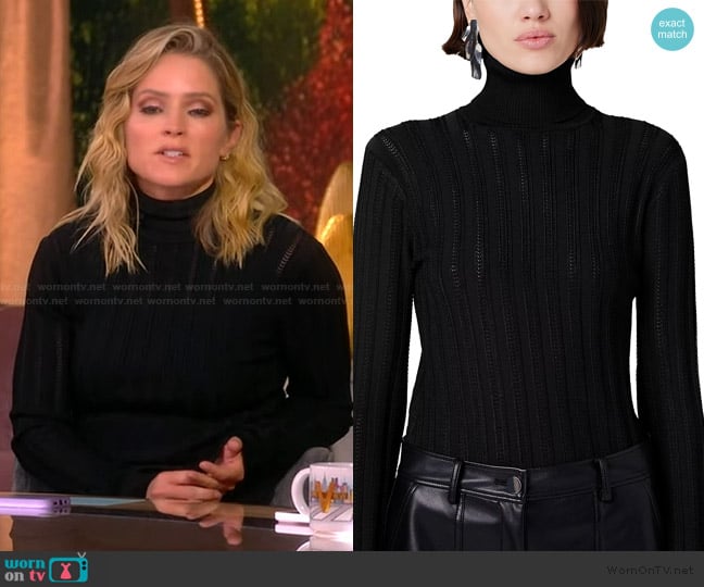 Toccin Nancy Pointelle Turtleneck Sweater worn by Sara Haines on The View