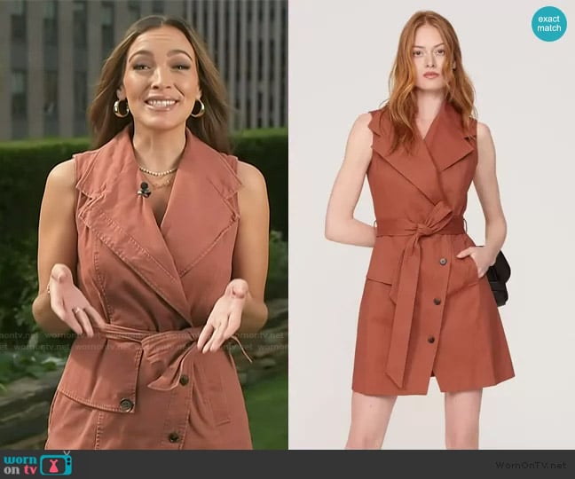 Toccin Trench Wrap Dress worn by Emily Orozco on Access Hollywood