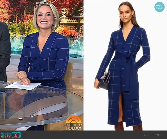 Toccin x RTR Windowpane Cardigan Dress worn by Dylan Dreyer on Today