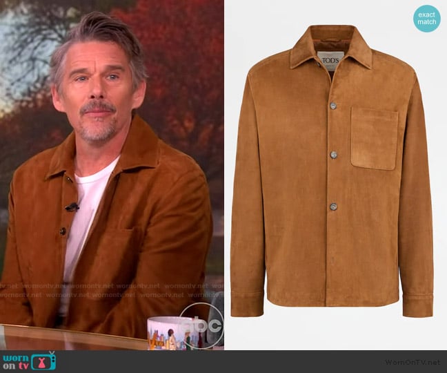Ethan Hawke’s brown suede jacket on The View Ethan Hawke’s brown suede jacket on The View