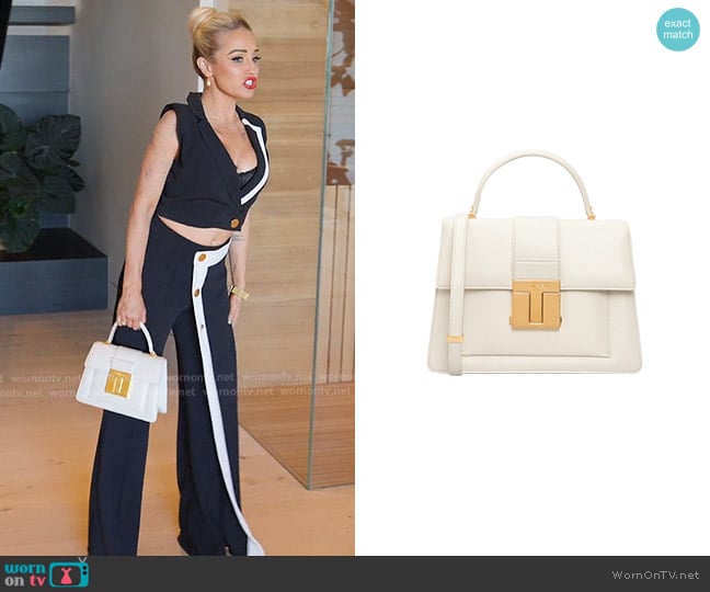 Tom Ford Leather Top Handle Bag worn by Mary Fitzgerald on Selling Sunset