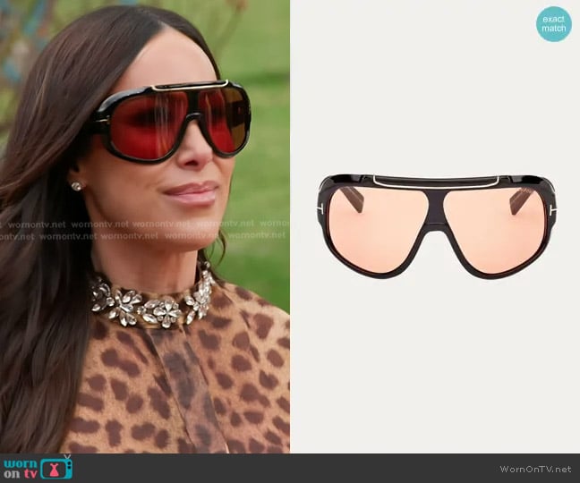 Tom Ford Rellen Mask Sunglasses worn by Angie Katsanevas on The Real Housewives of Salt Lake City