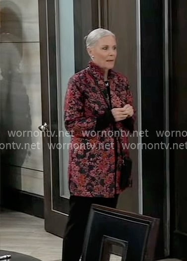 Tracy's floral jacquard jacket on General Hospital