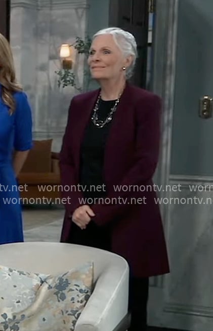 Tracy's purple cardigan on General Hospital