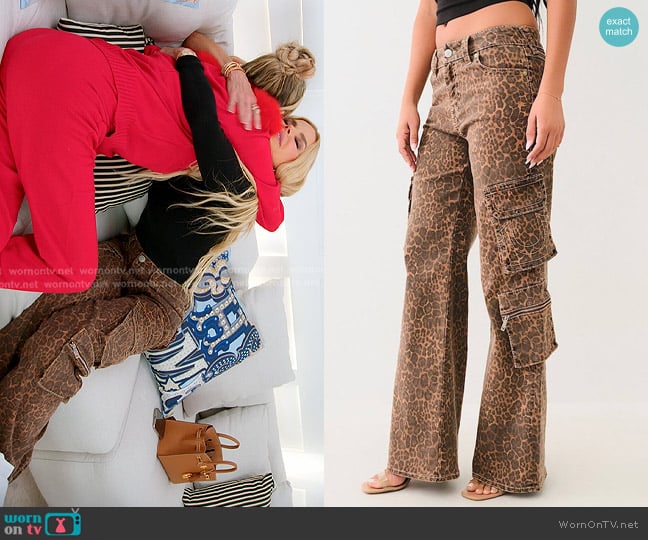 True Religion Bobbi Big T Leopard Print Cargo Jeans worn by Alexia Echevarria (Alexia Echevarria) on The Real Housewives of Miami