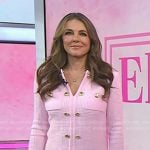 Elizabeth Hurley's pink cardigan with gold buttons on Today