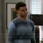 Tyrell’s blue ombre sweater on Beyond the Gates