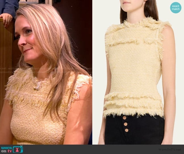 Ulla Johnson Kassi Knit Tweed Top worn by Courtney McBroom on The View