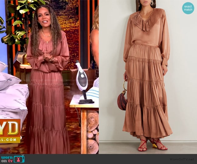 Sunny’s pink ruffle maxi skirt on The View