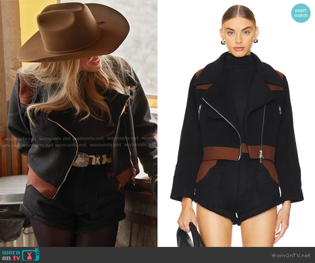 Understated Leather Love Story Jacket and Shorts worn by Heather Gay on The Real Housewives of Salt Lake City