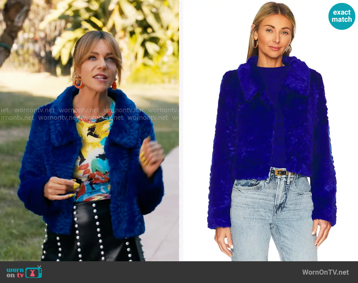 Unreal Fur Polaris Faux Fur Jacket worn by Morgan Gillory (Kaitlin Olson) on High Potential