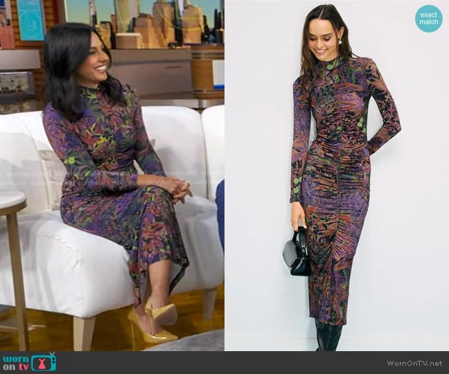 Untitled in Motion Alonia Mesh Mock Neck Dress worn by Dr. Tara Narula on Good Morning America