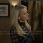 Vanessa’s polka dot mesh top and skirt on Beyond the Gates