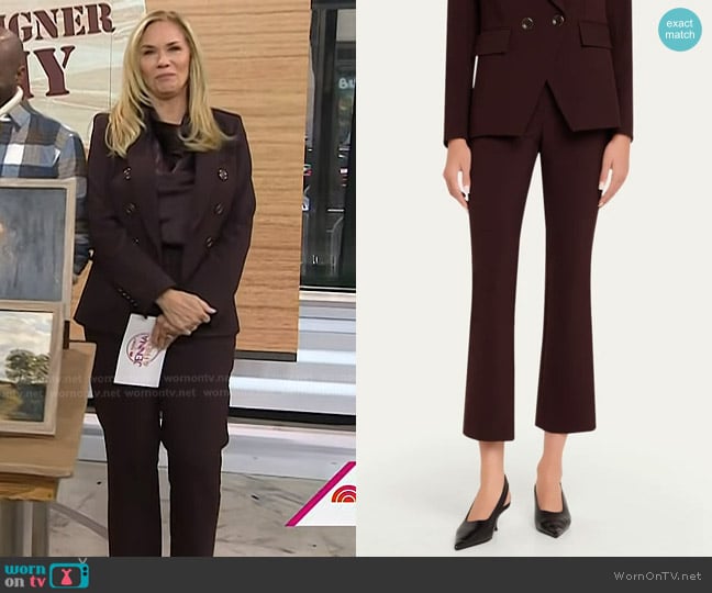 Veronica Beard Arte Kick-Flare Pant in Dark Currant worn by Leanne Morgan on Today