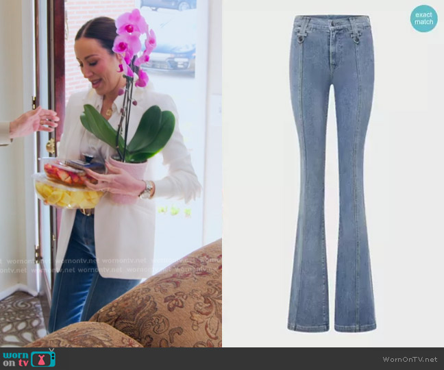 Veronica Beard Beverly High-Rise Skinny Flare Jeans worn by Angie Katsanevas on The Real Housewives of Salt Lake City