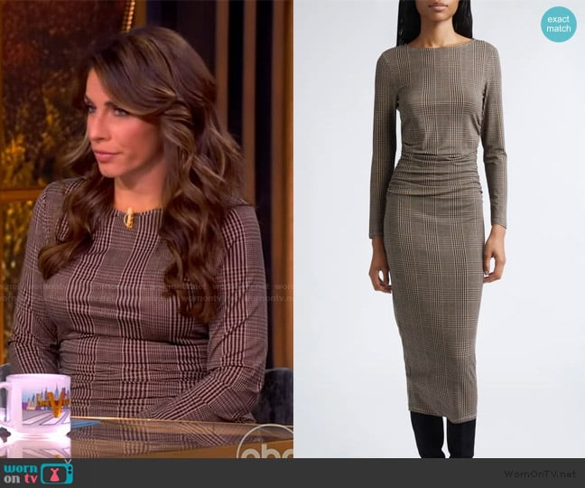 Veronica Beard Charissa Plaid Long Sleeve Body-Con Dress worn by Alyssa Farah Griffin on The View