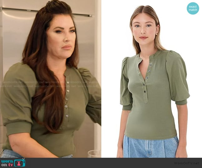 Veronica Beard Coralee Top worn by Emily Simpson on The Real Housewives of Orange County