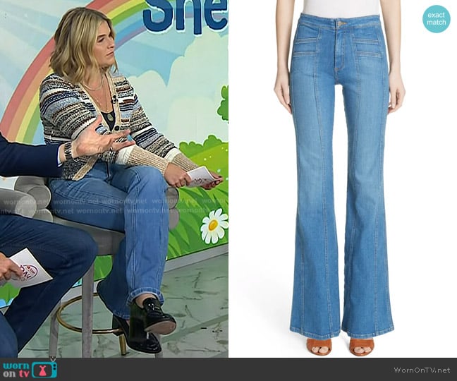 Veronica Beard Farrah Wide Leg Jeans worn by Jenna Bush Hager on Today