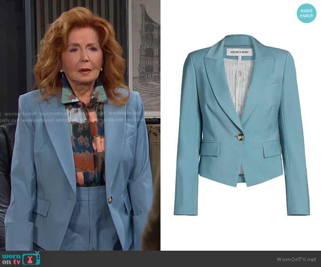 Veronica Beard Hosanna Blazer in Sea Glass worn by Maggie Horton (Suzanne Rogers) on Days of our Lives