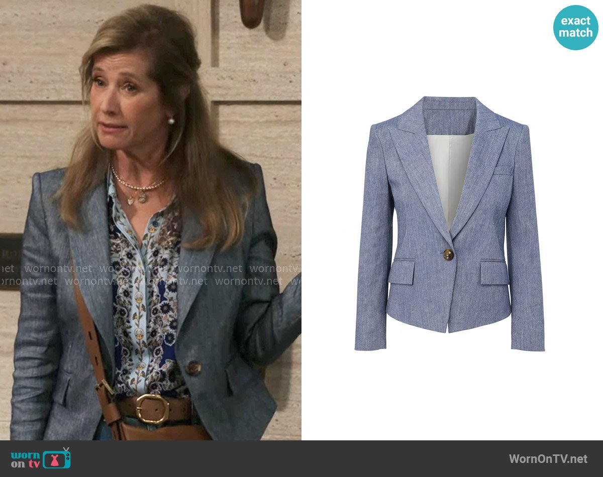 Veronica Beard Hosanna Jacket worn by Charlotte (Nancy Travis) on Shifting Gears