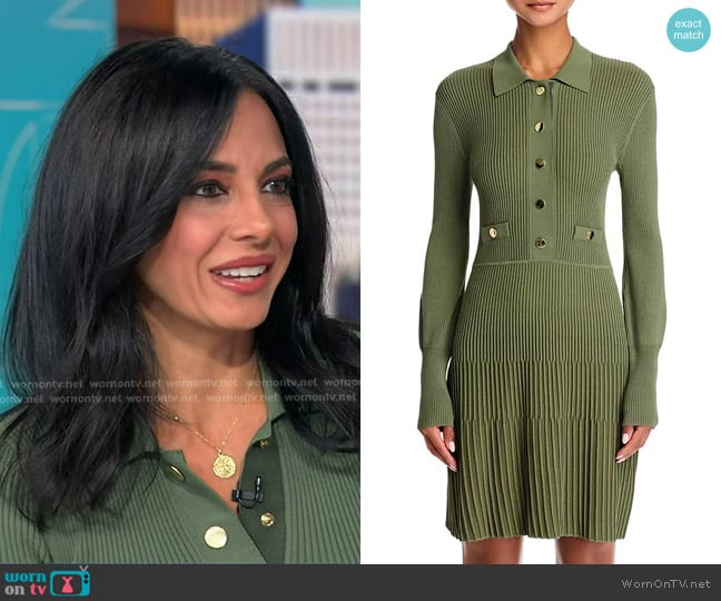 Veronica Beard Lauper Dress in Stone Army worn by Dr. Tara Narula on Good Morning America