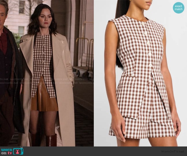 Veronica Beard Lois Vest worn by Mabel Mora (Selena Gomez) on Only Murders in the Building